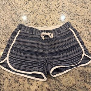 Athleta Navy and White Striped Athletic Shorts